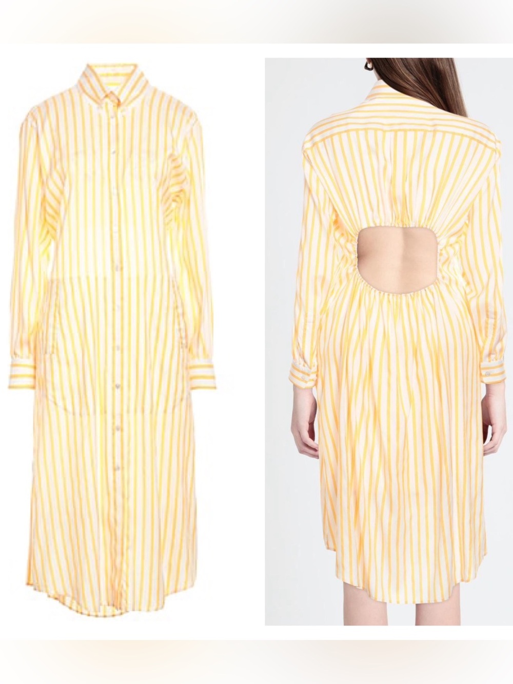 Salvatore Ferragamo striped silk mid length shirt-dress